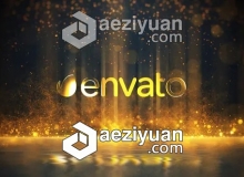 金色漂亮粒子背景LOGO标志片头AE模板 Videohive Golden Particles Glitter Logo