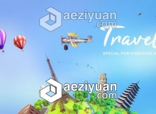 时尚卡通环球旅游展示片头AE模板 Videohive Travel | After Effects Template