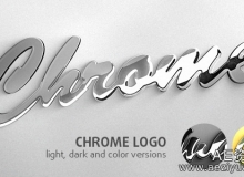 优雅时尚流光金属标志动画AE模板Videohive Chrome Logo