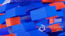 3D标志切片错位动画汇聚LOGO视频片头效果 AE模板 AE工程文件 Colorful Quik Logo Intro