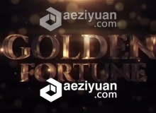 金色粒子闪耀文字标题动画片头AE模板 Videohive Golden Fortune