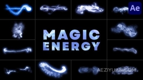 12组魔法能量粒子动画特效素材VFX AE模板 Magic Energy for After Effects