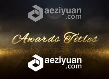 大气金色粒子三维文字标题开场片头AE模板 Videohive Awards Titles 3D