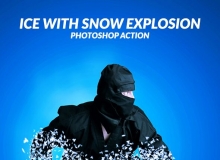 冰雪透明人像特效动作 ICE with Snow Explosion Ps Action 附教程