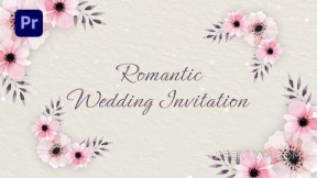 浪漫婚礼请柬花卉动画活动邀请函-PR模板 Romantic Wedding Invitation (MOGRT)