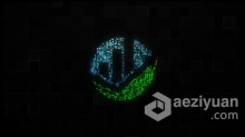 数字矩阵粒子高科技网络安全技术视频片头制作 AE模板 AE工程文件 Cyber Logo Reveal