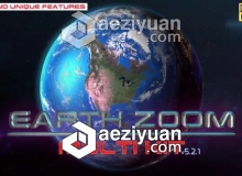 地球冲击聚焦地点动画AE模板 Videohive Earth Zoom Multi Kit