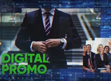 科技感像素撕裂企业宣传包装片头AE模板 Videohive Digital Promo