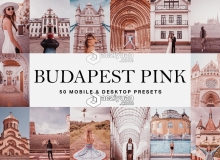 粉色经典电影胶片LR预设+LUT预设 Budapest Pink Lightroom Presets LUTs