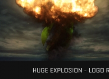 蘑菇云爆炸LOGO标志片头AE模板 Videohive Huge Explosion - Logo Reveal