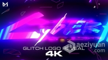 数字失真故障碎片霓虹灯科技感视频片头制作 AE模板 AE工程文件 Cyberpunk Logo