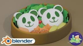 Blender熊猫便当模型制作工作流程视频教程 Blender : Panda Bento