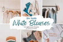 衣物布料衣服产品拍摄Lightroom预设/手机APP调色滤镜 White Blouses Lightroom Presets