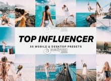 顶级网红LR预设+旅拍视频剪辑LUT预设 50 Top Influencer Lightroom+LUT