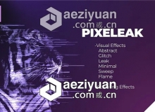 像素拉伸撕裂图形LOGO消散特效动画AE模板Videohive Pixeleak | Effects Pack