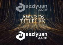 年会粒子背景颁奖文字标题开场片头AE模板 Awards Titles 4K