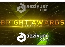 漂亮抽象粒子光束文字标题展示AE模板 Bright and Shine Awards Titles