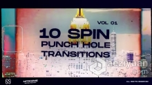 AE模板-冲孔自旋转过渡AE模板下载 Punch Hole Spin Transitions Vol. 01