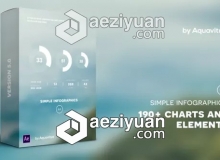 190种公司企业信息数据统计报表动画AE模板 Videohive Simple Infographics