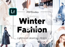 冬季时尚灰色调LR预设+APP预设 5 Lightroom Presets, Winter Fashion