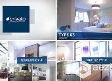 室内装修相册视频展示动画AE模板 VideoHive Modern Interior Photo Gallery