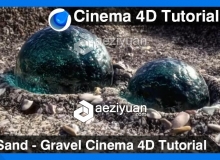 C4D砂砾坑中的水晶球制作视频教程 Sand - Gravel Cinema 4D Tutorial