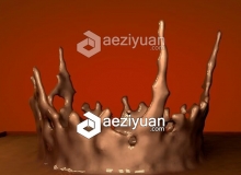 C4D巧克力水花制作视频教程 附工程文件 Chocolate spray Cinema 4D Tutorial