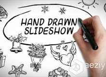 手绘风格展示动画AE模板 Videohive Hand Drawn Slideshow