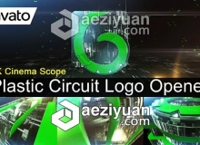 三维电路纹理立体LOGO标志片头AE模板 Videohive Plastic Circuit Logo Opener