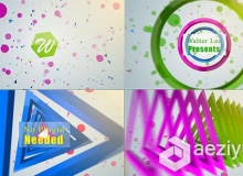 多彩时尚Logo定格展示动画AE模板 Videohive Shape Logo Reveal 5 In 1