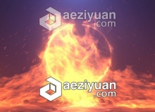 史诗大片火焰燃烧LOGO标志展示片头AE模板 Epic Fire Logo Reveal