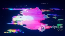 数字色彩故障溶化分裂霓虹灯效果LOGO视频片头 AE模板 AE工程文件 Digital Color Glitch Logo Reveal