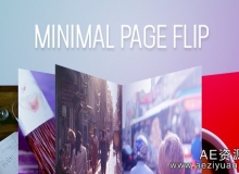 企业简洁风景旅游图片翻页展示AE模板Videohive Minimal Page Flip