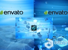 蓝色冰暴logo动画展示模版 Videohive Ice Explosion