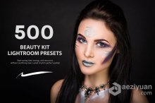 500个专业级人像美容修饰调色套件Lightroom预设 500 Beauty Kit Lightroom Presets