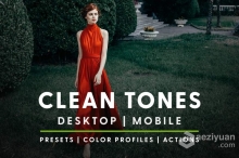 干净通透创意电影人像后期调色Lightroom预设 Clean Tones - Actions and Presets