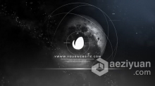 太空月球背景故障形状元素动画科技LOGO视频片头 AE模板 AE工程文件 Space Logo Animation