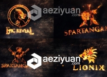 史诗火焰粒子燃烧标志logo片头AE模板 Epic Legendary Logo Reveals