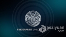 安全指纹解锁品牌LOGO宣传视频片头动画制作 AE模板 AE工程文件 Fingerprint Unlock Logo