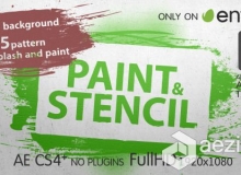 超酷漆墨笔刷Logo演绎AE模板 VideoHive Paint & Stencil