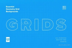 12款创意几何网格背景布局图形设计矢量模板图片素材 Essential Geometry Grid Backgrounds