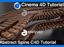 C4D木制脊柱建模材质渲染视频教程 Abstract Spine Cinema 4D Tutorial