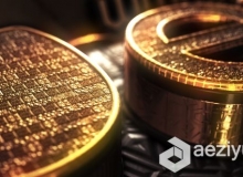 震撼巨幅黄金三维字体特效动画AE模板 Videohive Gold Treasure Logo