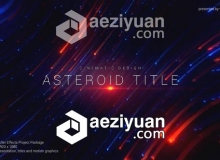 漂亮粒子拖尾线条文字标题片头AE模板 Videohive Asteroid Cinematic Title