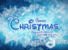 冰雪圣诞节片头动画AE模板 Videohive Christmas Opener