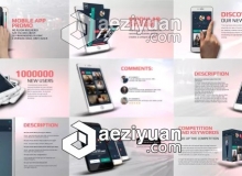 手机触控界面应用APP介绍展示动画AE模板 Videohive App Promo Kit