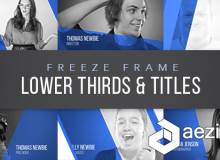 时尚冻结效果现代企业标题排版动画AE模板 Videohive Freeze Frame Lower Thirds 17...