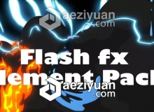 二维卡通能量水流烟雾MG动画元素AE模板 Videohive Flash Fx Element Pack