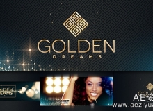 华丽金色粒子栏目包装AE模板-Videohive Fashion 3 Golden Dreams