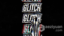 RGB分离故障动画标志视频片头 AE模板 AE工程文件 Glitch Logotype